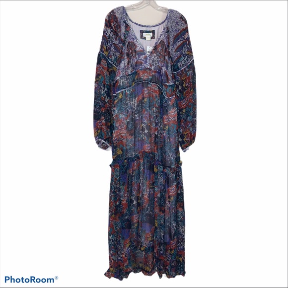 ❌SOLD❌ Anthropologie 8 Annabella Boho Maxi Dress - Picture 3 of 10